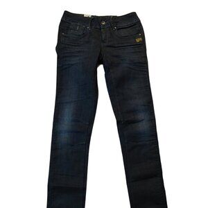 G-Star Raw Fender Skinny Dark Blue Indigo Denim Jeans Sz 26 x 34 NWT